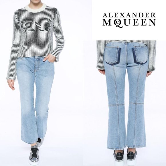 Alexander McQueen Denim - Alexander McQueen Cropped Flare Jeans Size 44 (US size 10)